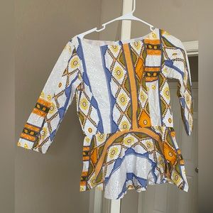African fabric Plum top